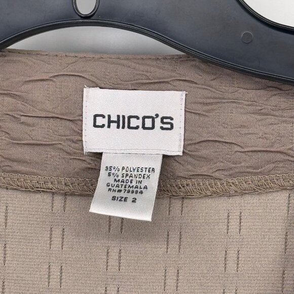 Chicos 2 beige Textured Open Front jacket shrug Size large womens - Picture 2 of 9